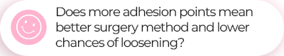 Does more adhesion points mean better surgery method and lower chances of loosening?