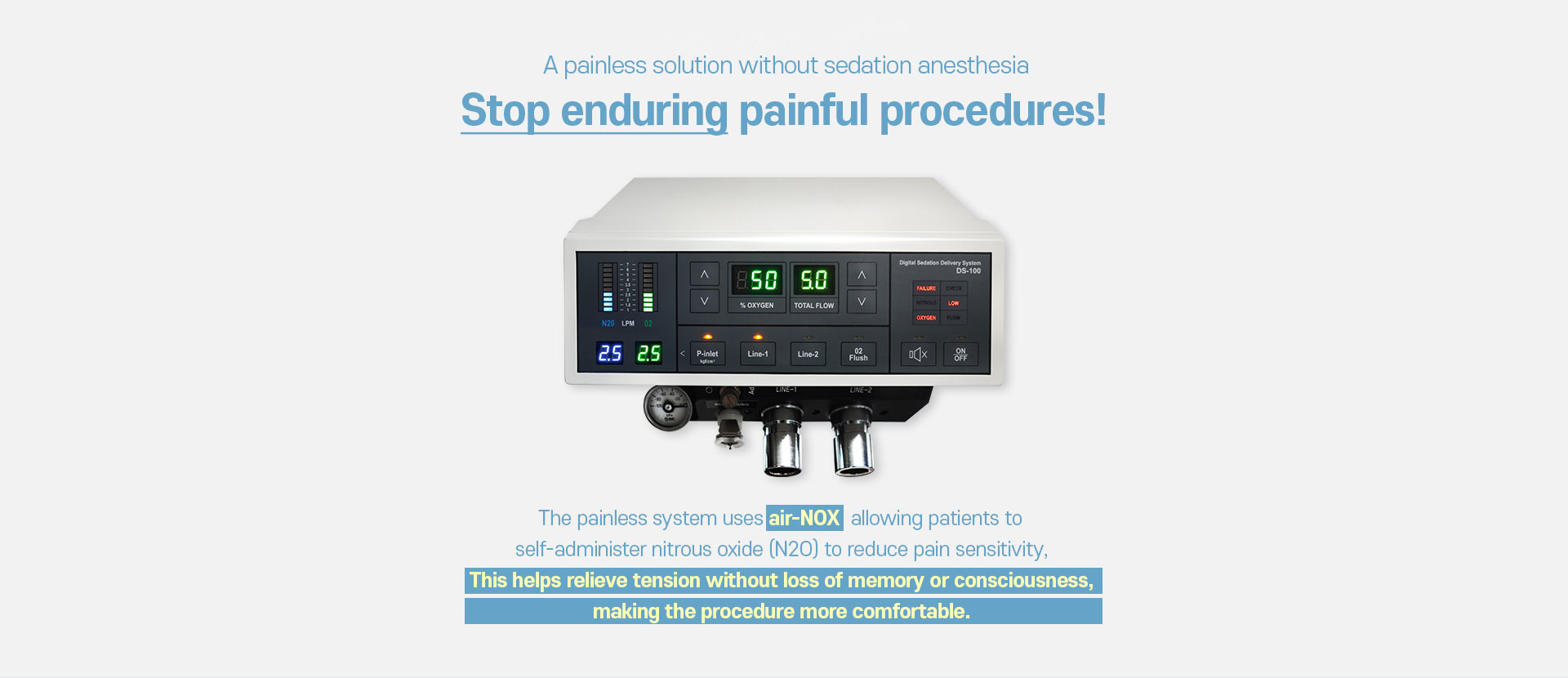 A painless solution without sedation anesthesia Stop enduring painful procedures!